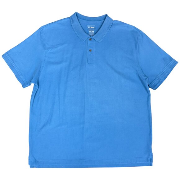 Men's L.L. BEAN Short Sleeve Polo Golf Shirt‎ Carolina Blue | Size XXL - Picture 1 of 8